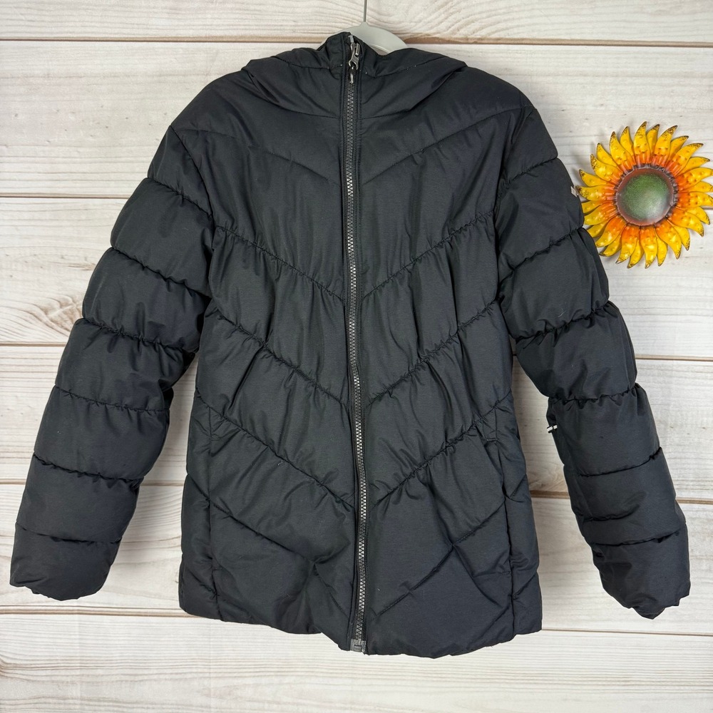 Columbia Black Puffer Jacket Girls Size M (10/12) Winter Coat
